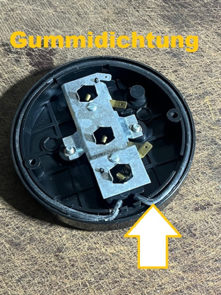 Rücklicht Kappen für DDR HTS Anhänger IFA Rücklichtglas Rund Rückleuchte ZT RS09 GT124 +  2x Gummidichtung